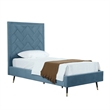 Manhattan Comfort Crosby Solid Wood Frame Twin-Size Bed in Blue