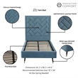Manhattan Comfort Crosby Solid Wood Frame Twin-Size Bed in Blue