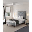 Manhattan Comfort Crosby Solid Wood Frame Twin-Size Bed in Gray