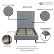 Manhattan Comfort Crosby Solid Wood Frame Twin-Size Bed in Gray