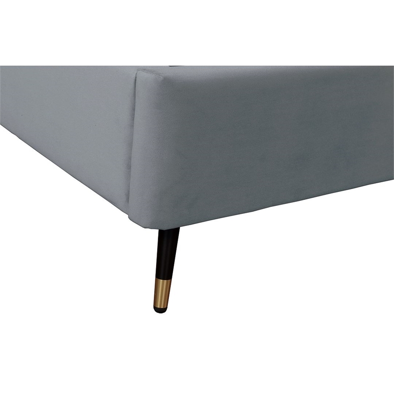 Manhattan Comfort Crosby Solid Wood Frame Twin-Size Bed in Gray