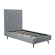 Manhattan Comfort Crosby Solid Wood Frame Twin-Size Bed in Gray