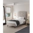 Manhattan Comfort Crosby Solid Wood Frame Twin-Size Bed in Beige