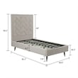 Manhattan Comfort Crosby Solid Wood Frame Twin-Size Bed in Beige