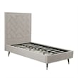 Manhattan Comfort Crosby Solid Wood Frame Twin-Size Bed in Beige