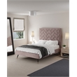 Manhattan Comfort Crosby Full-Size Bed with Solid Wood Frame in Blush