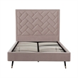 Manhattan Comfort Crosby Full-Size Bed with Solid Wood Frame in Blush