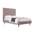 Manhattan Comfort Crosby Full-Size Bed with Solid Wood Frame in Blush
