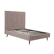 Manhattan Comfort Crosby Full-Size Bed with Solid Wood Frame in Blush
