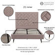 Manhattan Comfort Crosby Full-Size Bed with Solid Wood Frame in Blush