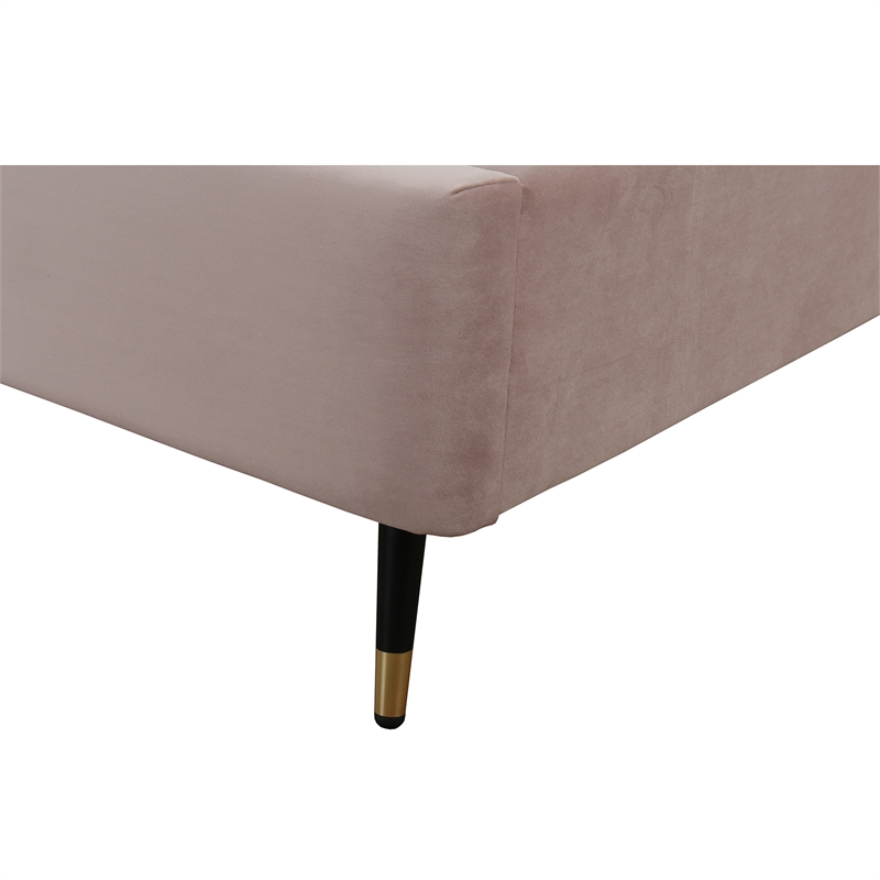 Manhattan Comfort Crosby Full-Size Bed with Solid Wood Frame in Blush
