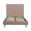 Manhattan Comfort Crosby Full-Size Bed with Solid Wood Frame in Cream
