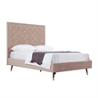 Manhattan Comfort Crosby Full-Size Bed with Solid Wood Frame in Cream