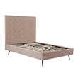 Manhattan Comfort Crosby Full-Size Bed with Solid Wood Frame in Cream