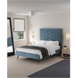 Manhattan Comfort Crosby Full-Size Bed with Solid Wood Frame in Blue