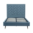 Manhattan Comfort Crosby Full-Size Bed with Solid Wood Frame in Blue