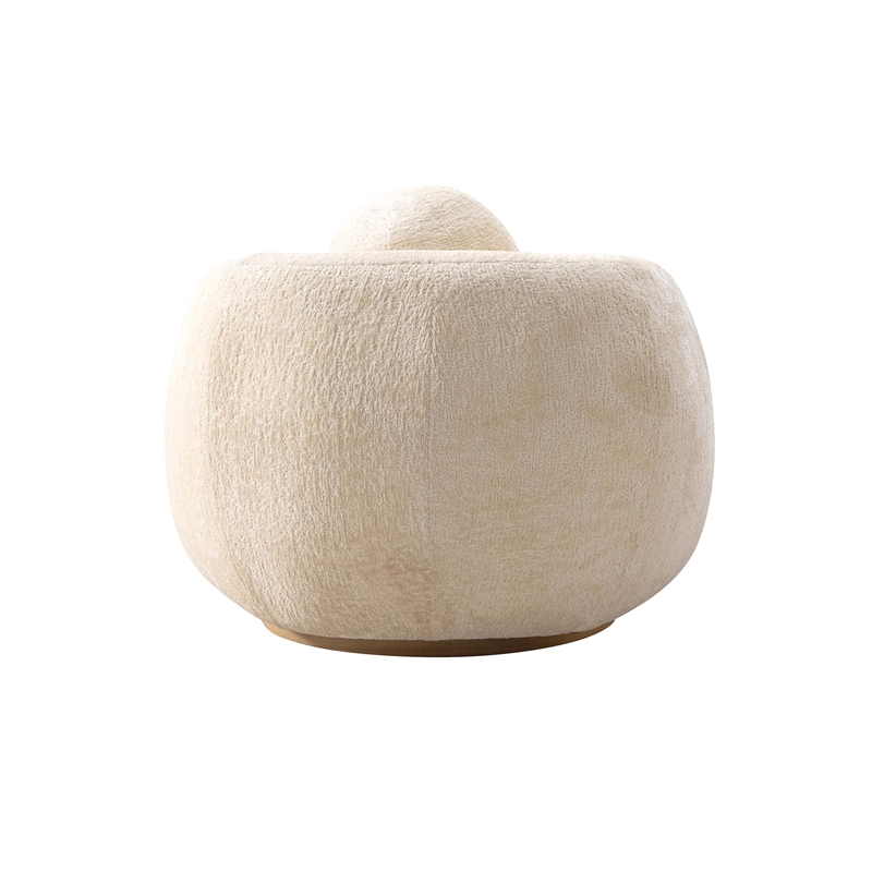 Manhattan Comfort Tribeca Accent Chair with Solid Wood Frame in Cream