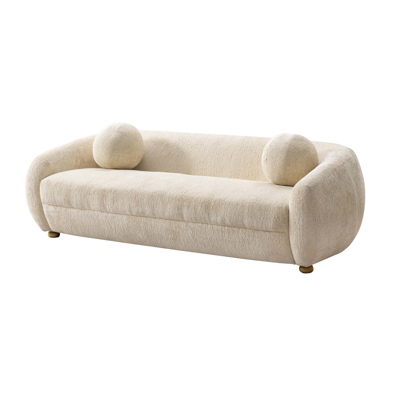 Manhattan Comfort Tribeca Sofa with Solid Wood Frame in Cream