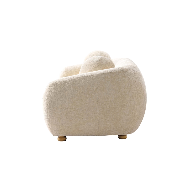 Manhattan Comfort Tribeca Sofa with Solid Wood Frame in Cream