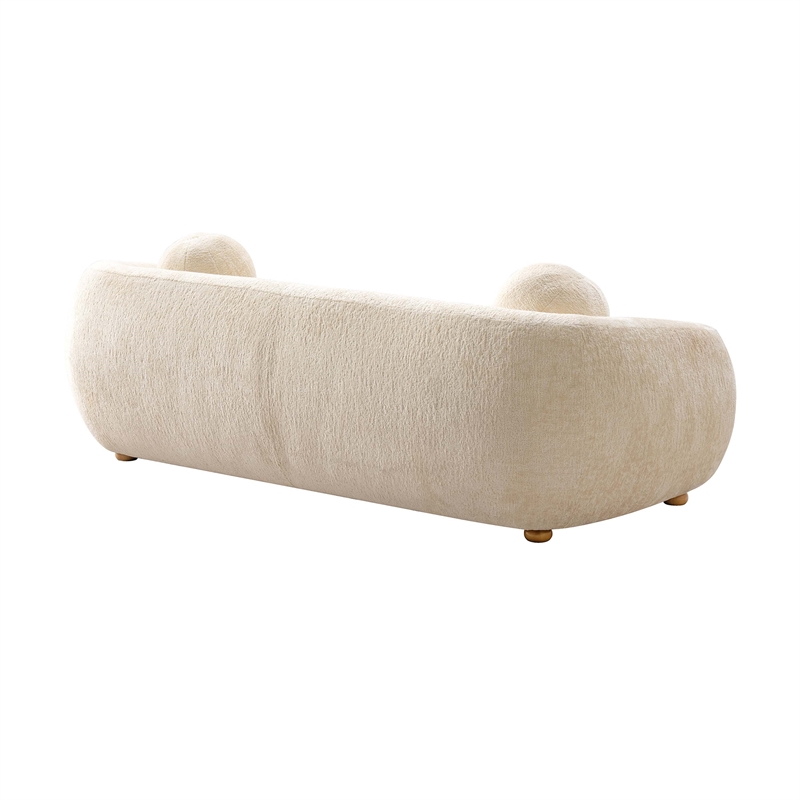 Manhattan Comfort Tribeca Sofa with Solid Wood Frame in Cream
