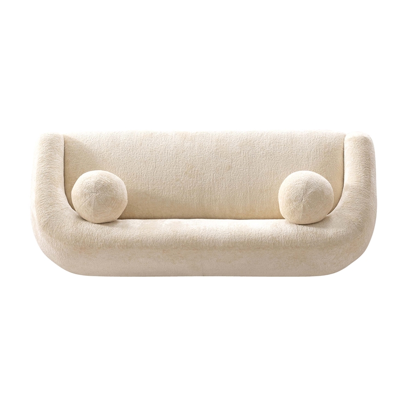 Manhattan Comfort Tribeca Sofa with Solid Wood Frame in Cream