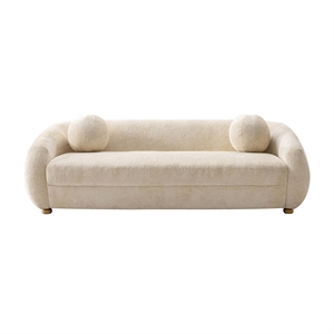 Manhattan Comfort Tribeca Sofa with Solid Wood Frame in Cream