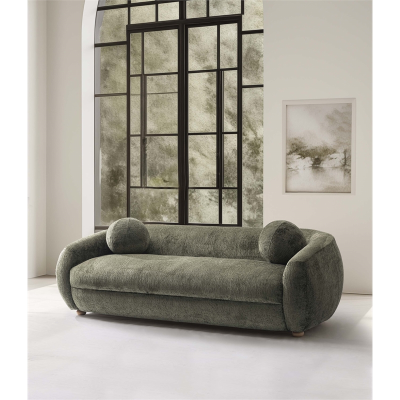 Manhattan Comfort Tribeca Sofa with Solid Wood Frame in Olive Green