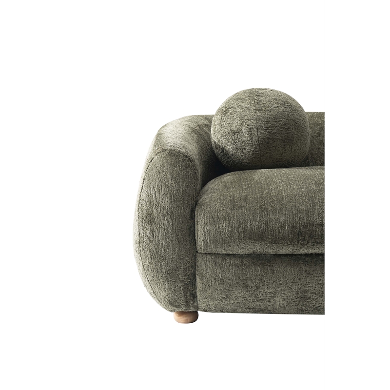 Manhattan Comfort Tribeca Sofa with Solid Wood Frame in Olive Green