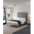 Manhattan Comfort Crosby Full-Size Bed with Solid Wood Frame in Gray