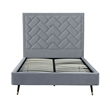 Manhattan Comfort Crosby Full-Size Bed with Solid Wood Frame in Gray