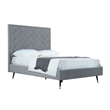 Manhattan Comfort Crosby Full-Size Bed with Solid Wood Frame in Gray