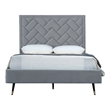 Manhattan Comfort Crosby Full-Size Bed with Solid Wood Frame in Gray