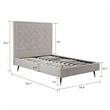 Manhattan Comfort Crosby Full-Size Bed with Solid Wood Frame in Beige