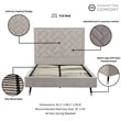 Manhattan Comfort Crosby Full-Size Bed with Solid Wood Frame in Beige