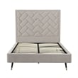 Manhattan Comfort Crosby Full-Size Bed with Solid Wood Frame in Beige