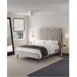 Manhattan Comfort Crosby Full-Size Bed with Solid Wood Frame in Beige