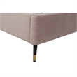 Manhattan Comfort Crosby Queen-Size Bed with Solid Wood Frame in Blush