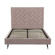 Manhattan Comfort Crosby Queen-Size Bed with Solid Wood Frame in Blush