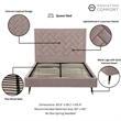 Manhattan Comfort Crosby Queen-Size Bed with Solid Wood Frame in Blush