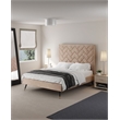 Manhattan Comfort Crosby Queen-Size Bed with Solid Wood Frame in Cream