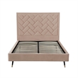Manhattan Comfort Crosby Queen-Size Bed with Solid Wood Frame in Cream
