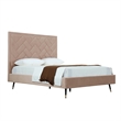 Manhattan Comfort Crosby Queen-Size Bed with Solid Wood Frame in Cream