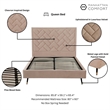 Manhattan Comfort Crosby Queen-Size Bed with Solid Wood Frame in Cream