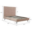 Manhattan Comfort Crosby Queen-Size Bed with Solid Wood Frame in Cream