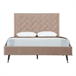 Manhattan Comfort Crosby Queen-Size Bed with Solid Wood Frame in Cream