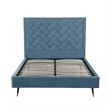 Manhattan Comfort Crosby Queen-Size Bed with Solid Wood Frame in Blue