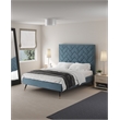 Manhattan Comfort Crosby Queen-Size Bed with Solid Wood Frame in Blue