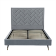 Manhattan Comfort Crosby Queen-Size Bed with Solid Wood Frame in Gray