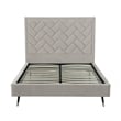 Manhattan Comfort Crosby Queen-Size Bed with Solid Wood Frame in Beige