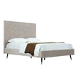Manhattan Comfort Crosby Queen-Size Bed with Solid Wood Frame in Beige